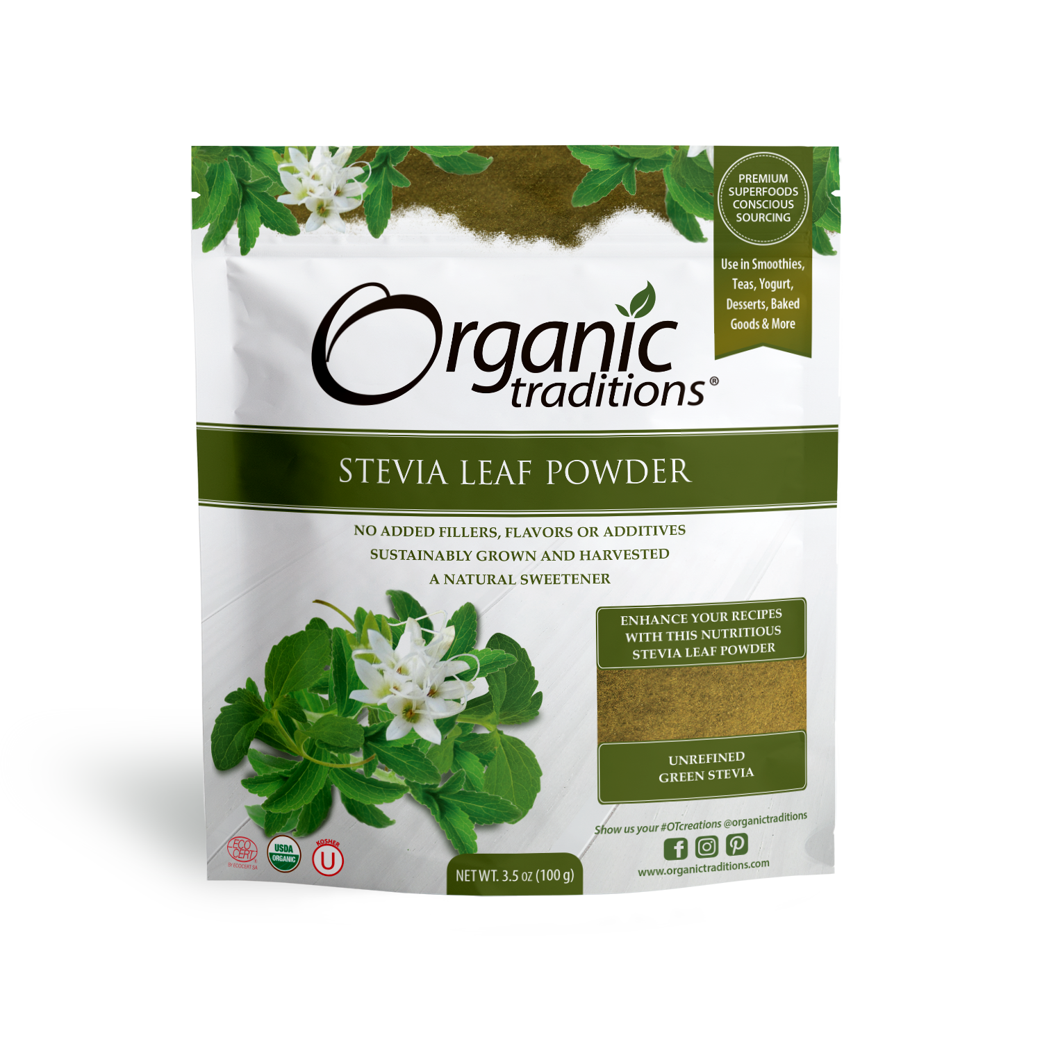 Pure Organic Stevia Extract, No Fillers