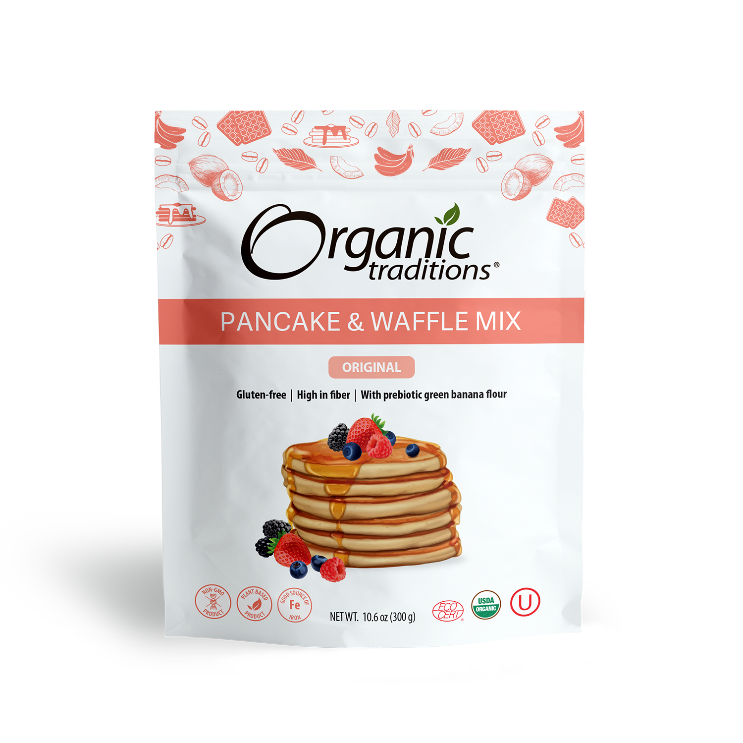 organic traditions original pancake and waffle mix front of bag image