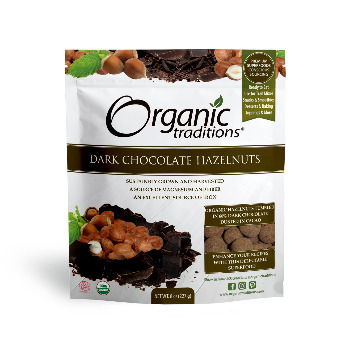 Organic Dark Chocolate Covered Hazelnuts