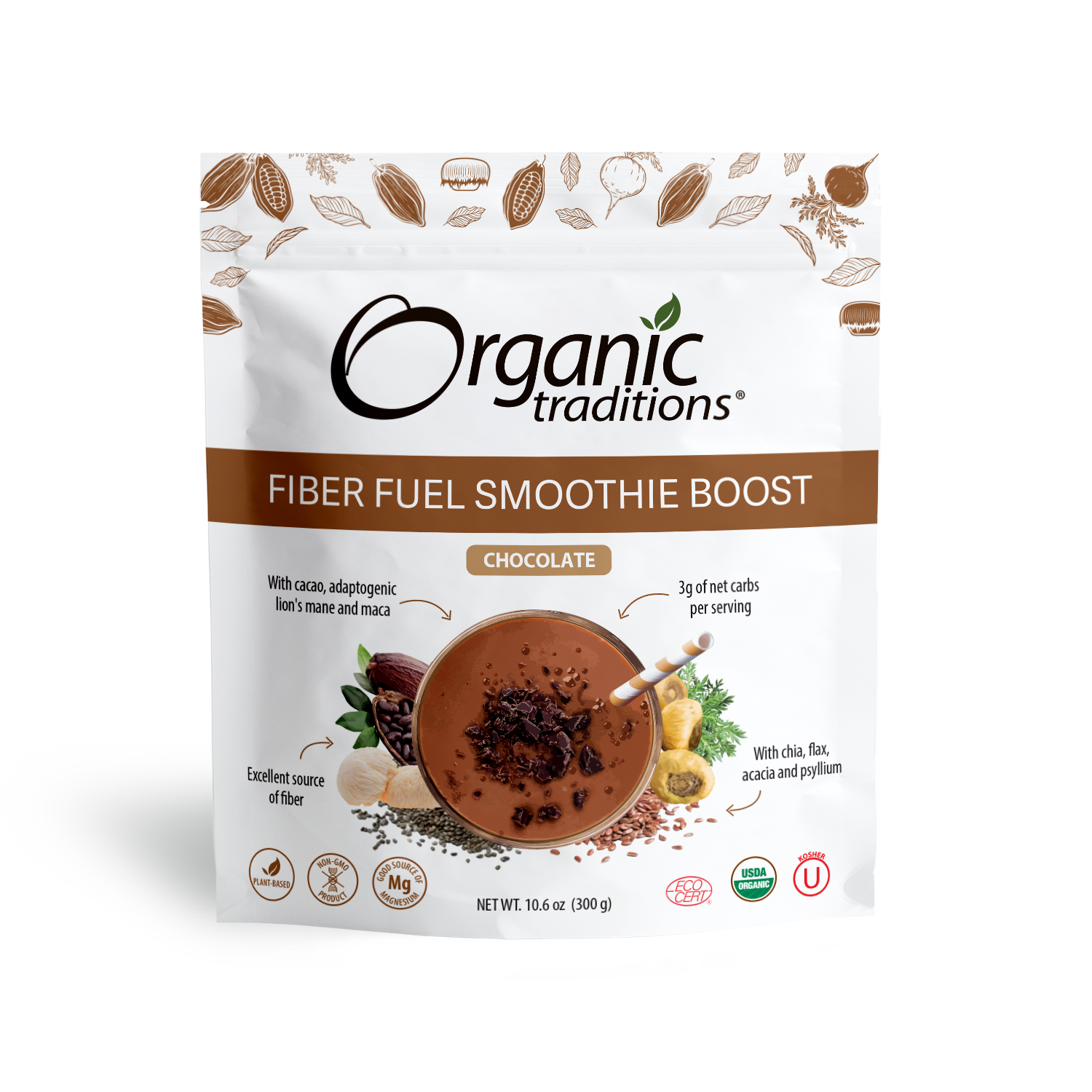 Organic Chocolate Fiber Fuel Smoothie Boost